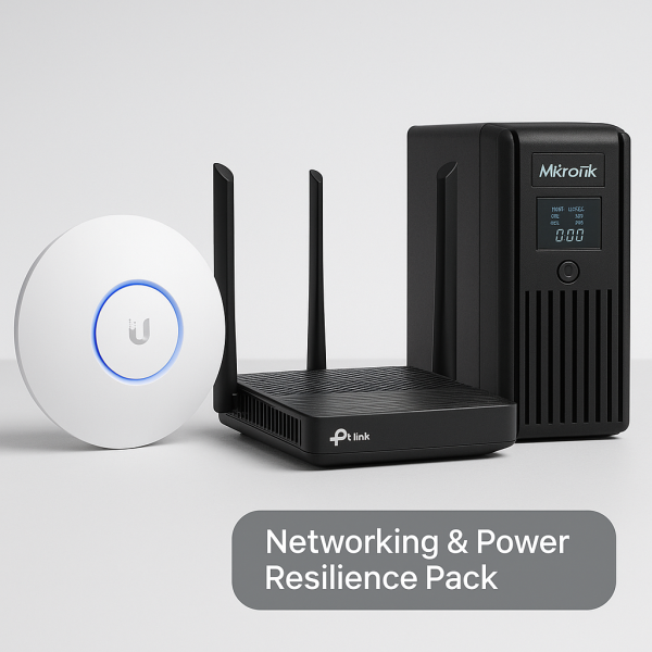networking & power resilience pack (wi‑fi 6e + ups)